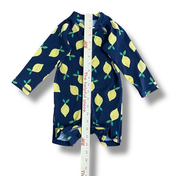 Hanna Andersson Lemon Print Zip Rashguard Swimsuit 18–24M UPF 50+ One Piece - Picture 8 of 11